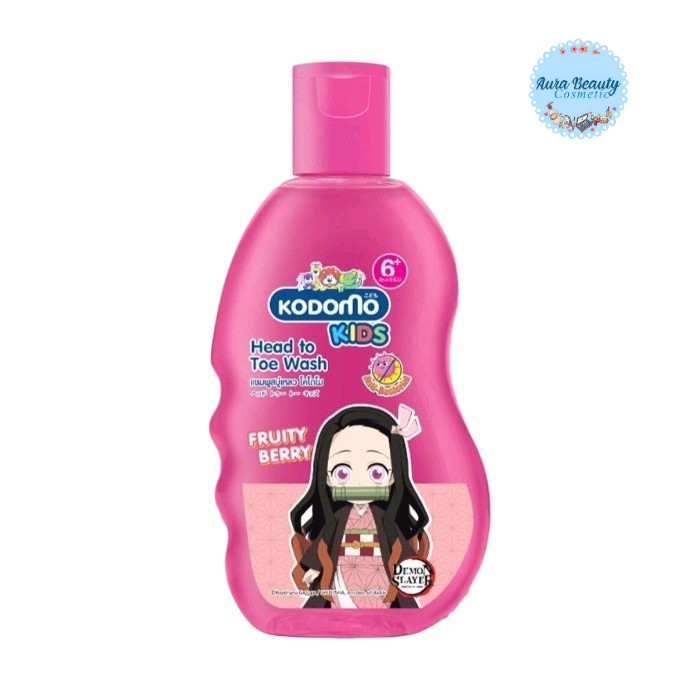 📍 (1ขวด) Kodomo Shampoo & Soap Head To Toe Fruity Berry 100ml โคโดโม แชมพูอาบน้ำเด็ก กลิ่นฟรุ๊ตตี้เบอร์รี่ สีชมพู