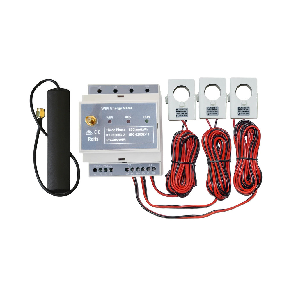ประสิทธิภาพ IAMMETER DIN Rail พลังงานแสงอาทิตย์สมาร์ท Energy Meter 3 เฟส Modbus TCP/RTU สามเฟส 250A 