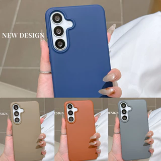 เคสเรียบหรูซิลิโคนเหลว Samsung S25 S24 FE A17 A37 A57 กันลายนิ้วมือกันกระแทก