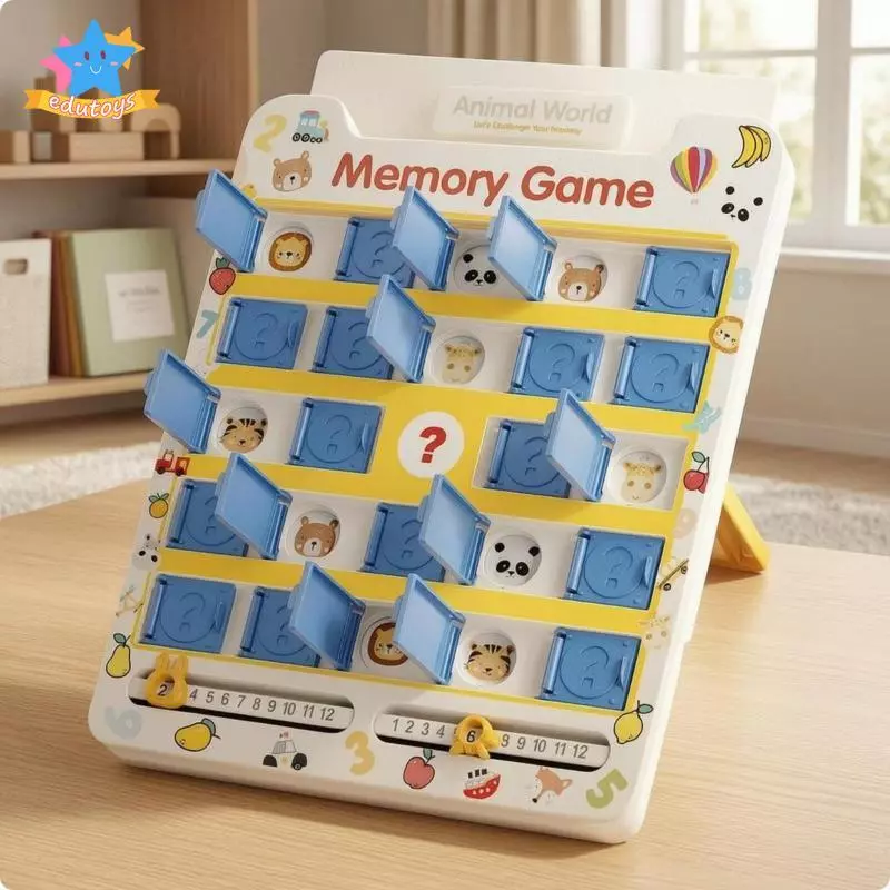 [เอ็ดสตาร์] เกมหน่วยความจําสัตว์ภาพประกอบพลิกจับคู่เกมกระดานการเรียนรู้ของเล่นการศึกษาอันดับหนึ่ง
