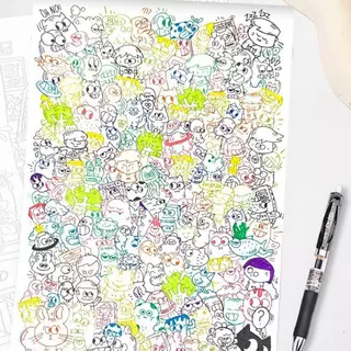 Line Drawing Notebook Relax Stress Drawing Sketch Draft Creative Trace สมุดระบายสี