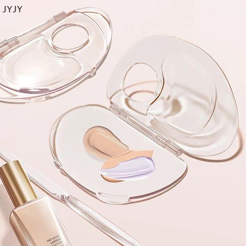 Jyjy 2ชิ้น/เซ็ตจานสีแต่งหน้าใสพับได้ถาดผสมสีรองพื้นเหลวบอร์ดสีแต่งหน้าครีมผสมแต่งหน้า