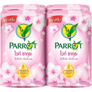 FernnyBaby สบู่นกแก้ว Parrot Herbal 105G 4PC สูตร ไวท์ซากุระ สีซากุระ แพค 4 ก้อน 105 กรัม