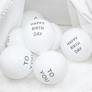 【จัดส่งวันนี้】10 นิ้ว ลูกโป่งขาวHappy Birthday To Youลูกโป่งกลมขาว ลูกโป่งวันเกิด ลูกโป่งชุด สําหรับตกแต่งปาร์ตี้วันเกิด