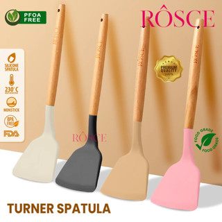 ROSCE Spatula turner silikon gagang kayu sutil silicone sendok masak dapur termurah terlaris