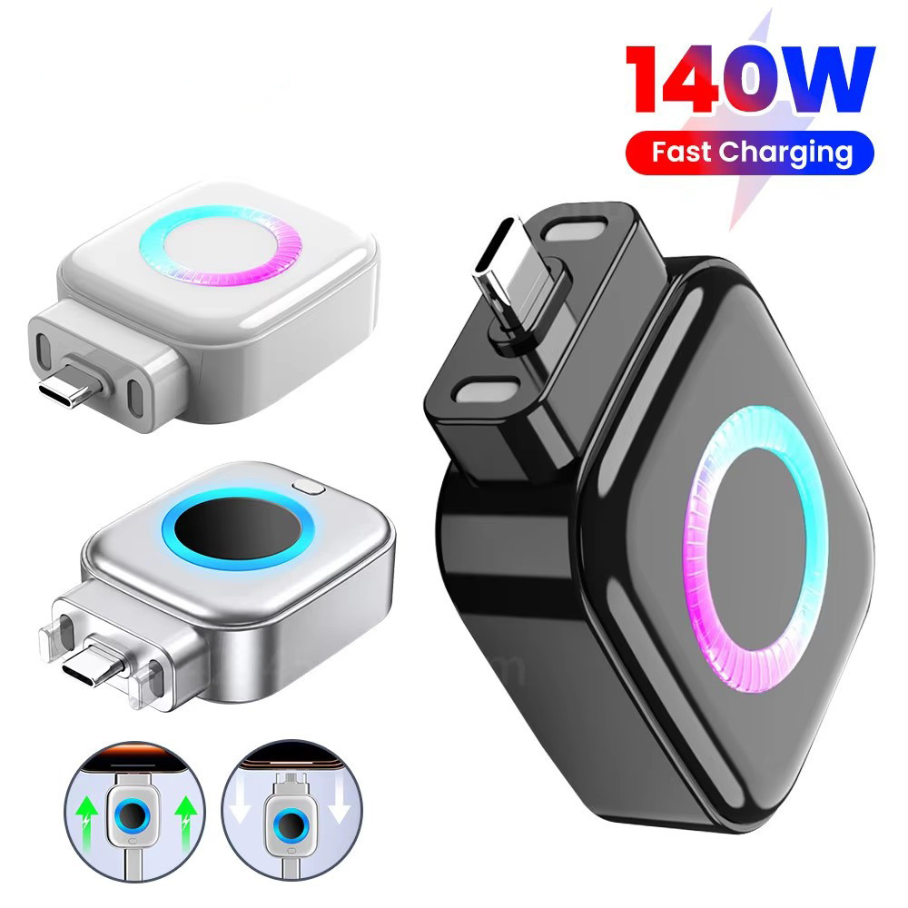  Elough 140W Type-C ที่ชาร์จโทรศัพท์อะแดปเตอร์ชาร์จเร็วปิดอัตโนมัติเครื่องแยกการชาร์จเต็มรูปแบบ