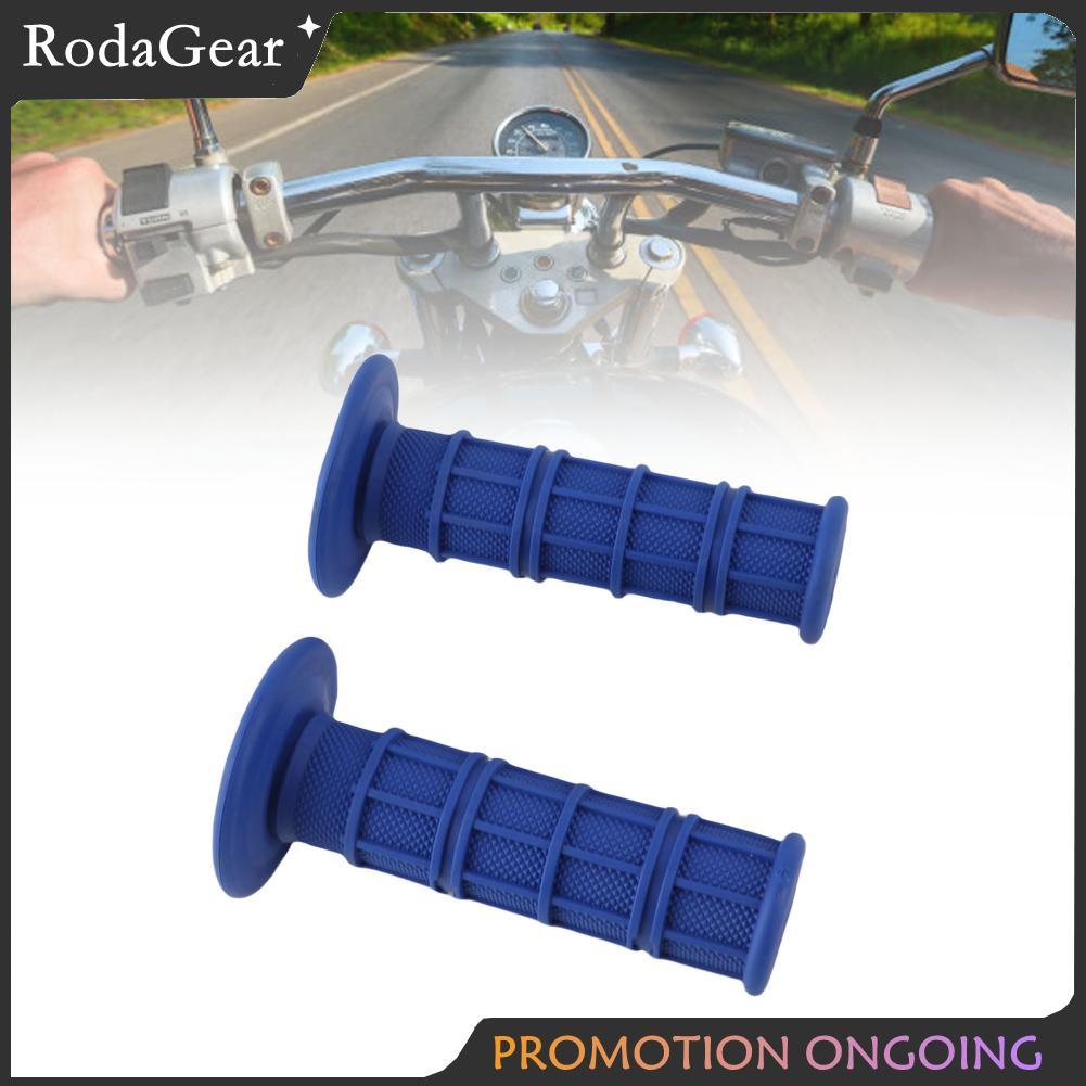 RodaGear แฮนด์รถจักรยานยนต์ยางสากลขนาด 22 มม. 1 คู่ (สีดำ)
