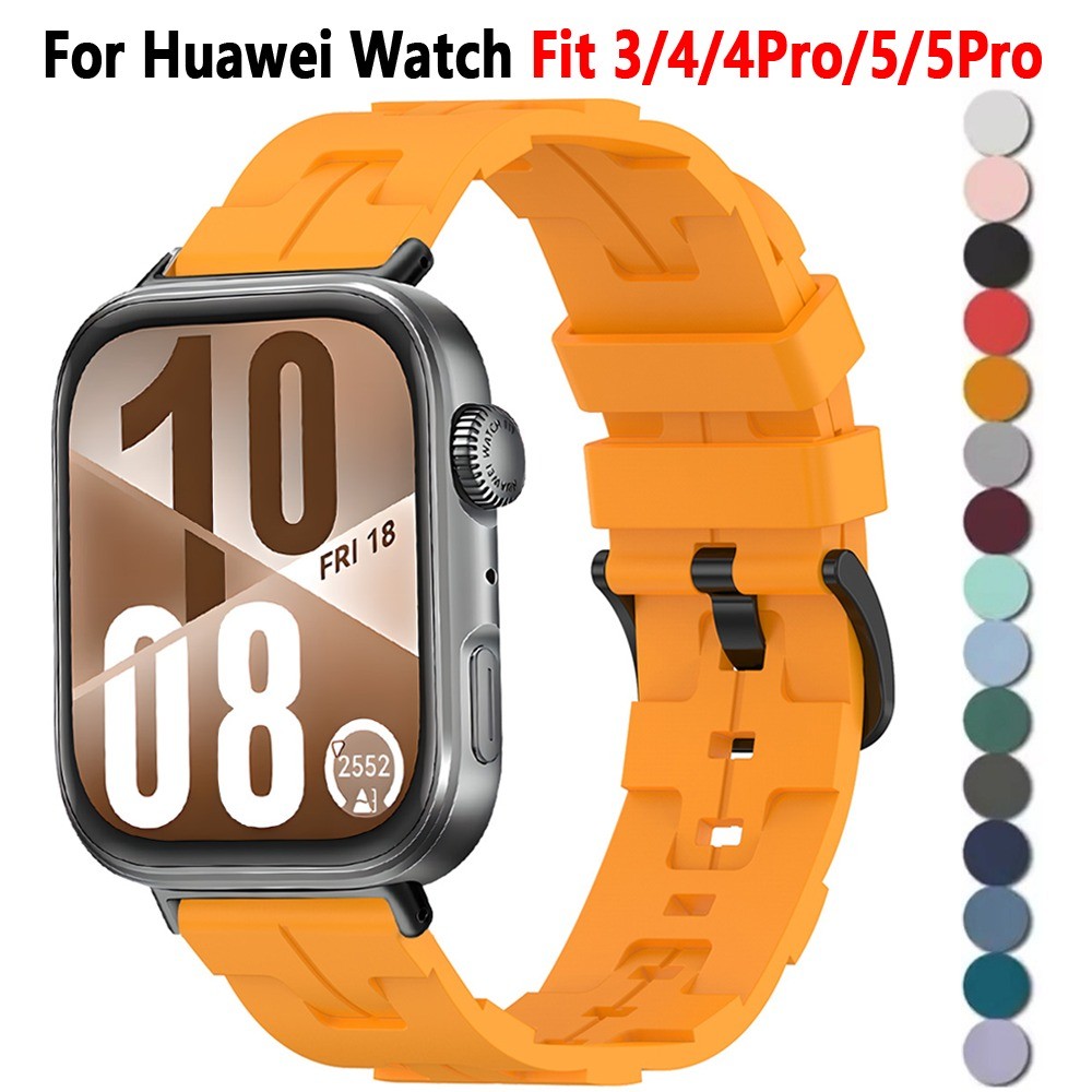 สายซิลิโคนสําหรับ Huawei Watch Fit 4Pro 5Pro สายรัดข้อมือแบบถอดเปลี่ยนได้สําหรับ Huawei Watch Fit 3 4 5