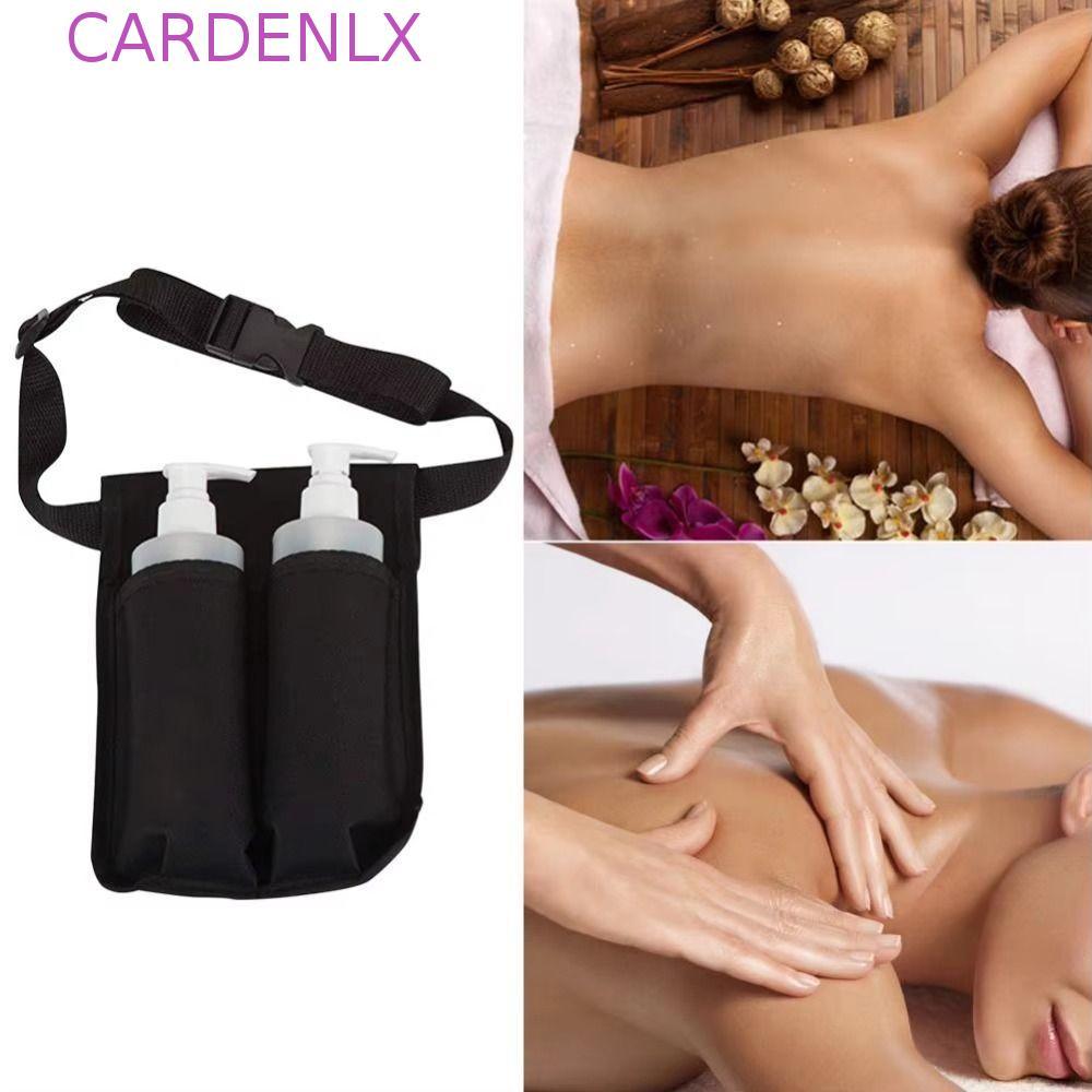 CARDENLX ถุงขวดนวด,ปรับแบบพกพาเข็มขัดเอวถุงเก็บ,เข็มขัดนวดน้ํามันเดี่ยว/คู่ผู้ถือผ้า Oxford นวดเอวกระเป๋าสําหรับโลชั่น Essence Dispenser