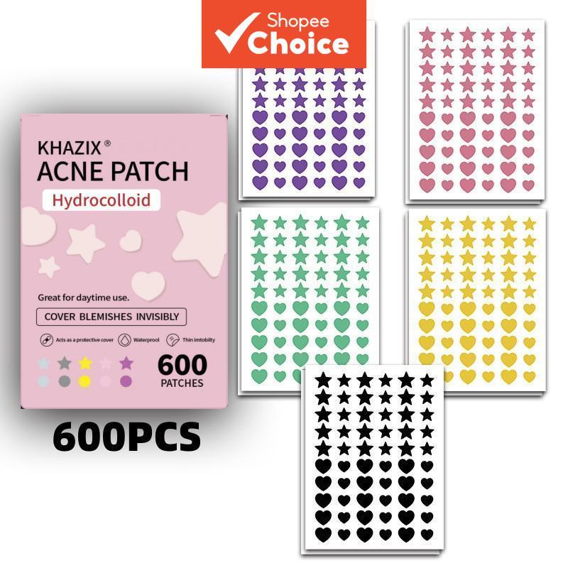 แผ่นแปะสิวสตาร์ - 600 แผ่น ไม่ระคายเคือง อ่อนโยน ลดรอยสิว แผ่นแปะสิวไฮโดรคอลลอยด์สําหรับสิวหัวดํา สิวปิด