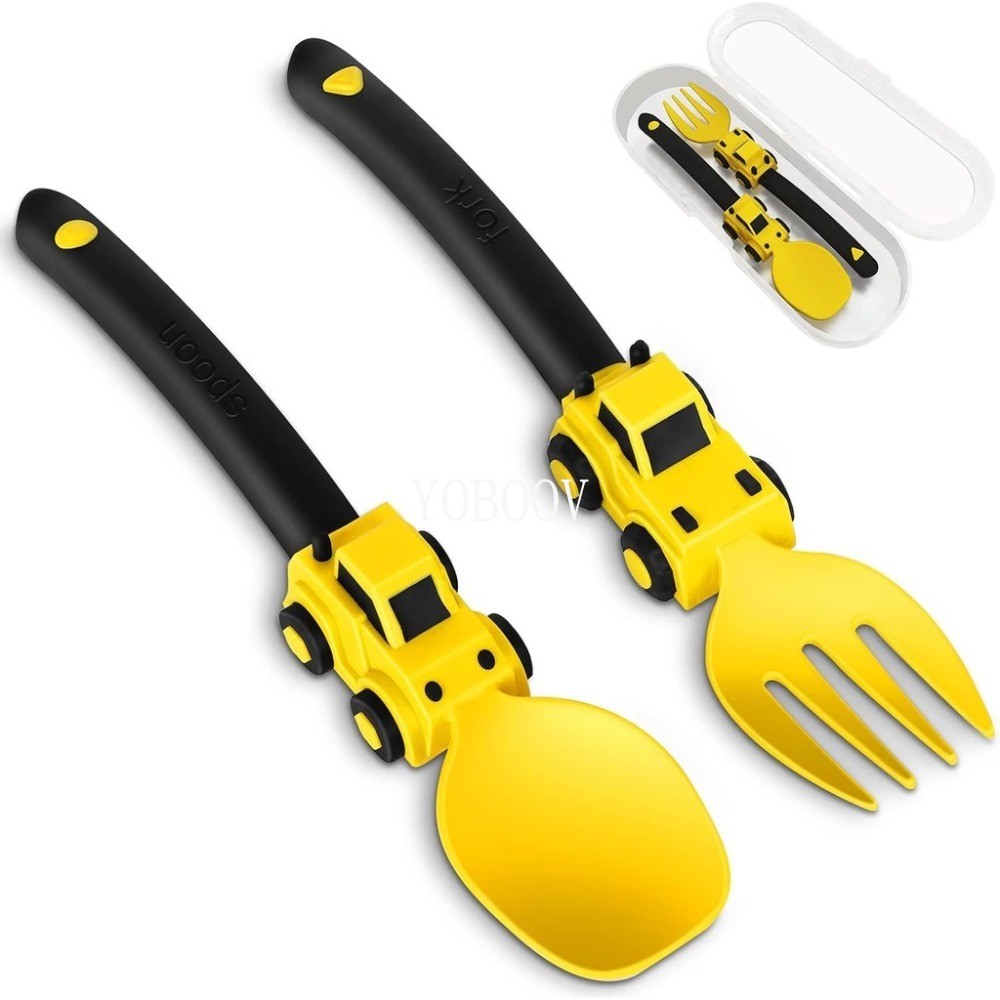Constructive Eating Utensil Set เด็กวัยหัดเดินส้อมและช้อนของขวัญวันเกิดคริสต์มาสของเล่นเด็ก