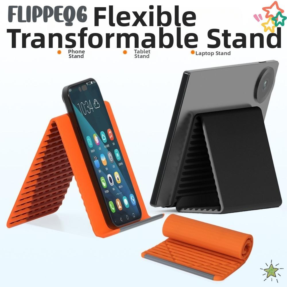 FLIPPEQ6 ที่วางโทรศัพท์แบบปรับได้, ที่วางโทรศัพท์แบบยืดหยุ่นแบบปรับได้แกนอลูมิเนียมหลายมุม, ฐานกันลื่นขาตั้งโทรศัพท์ซิลิโคนสากลใช้เดินทาง