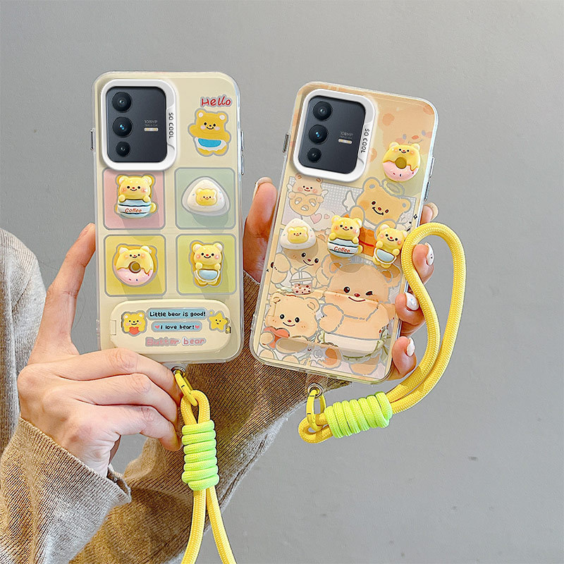 เคส Vivo V23 5G เคสสําหรับ Vivo เคส with a Bracelet เคส hard สีสันสดใสเป็นประกาย BB-CYJZ