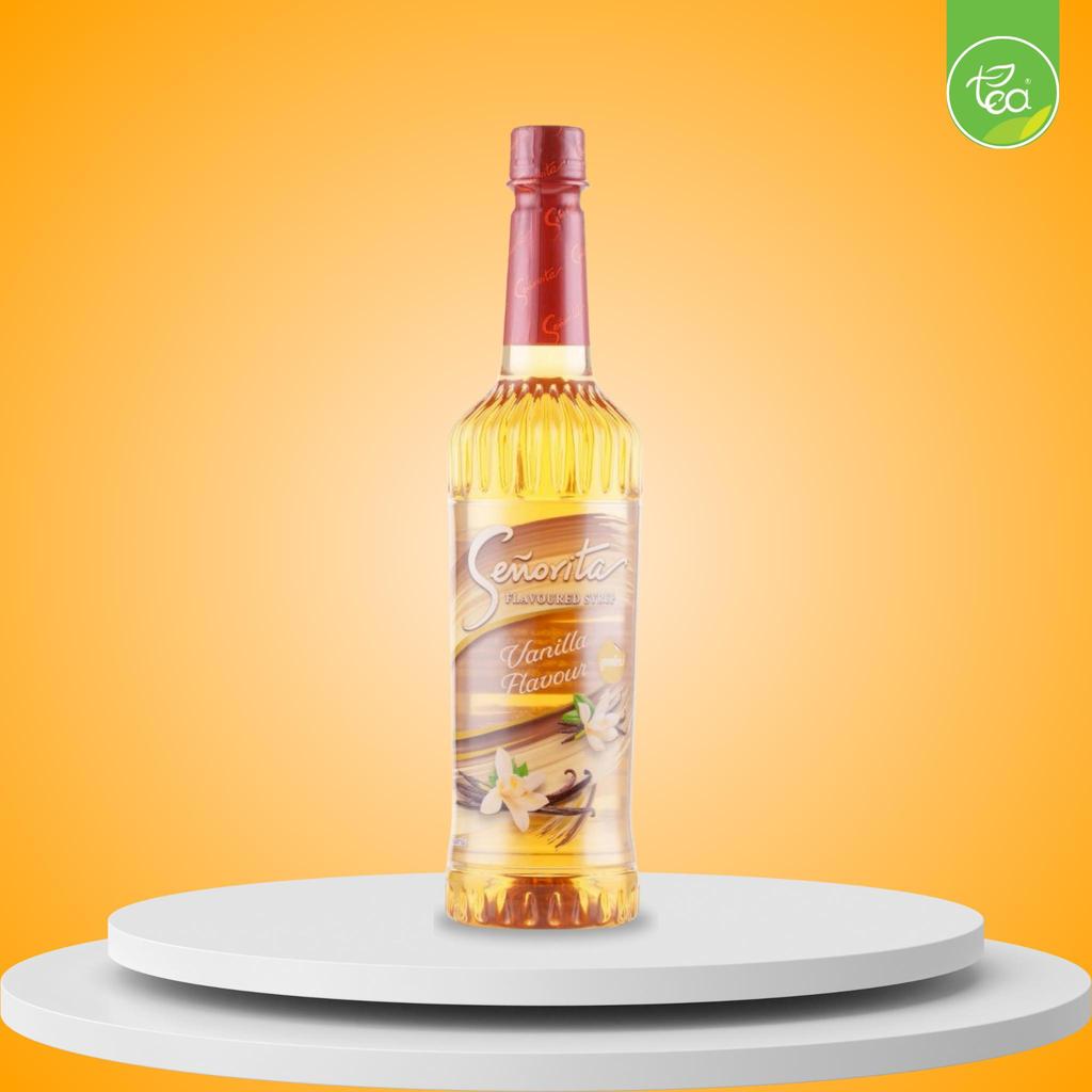 ไซรัปวนิลลา Senorita Syrup ไซรัปซินญอริต้า น้ำวนิลลา Vanilla Syrup น้ำเชื่อมผลไม้เข้มข้น ขนาด 750 ml.