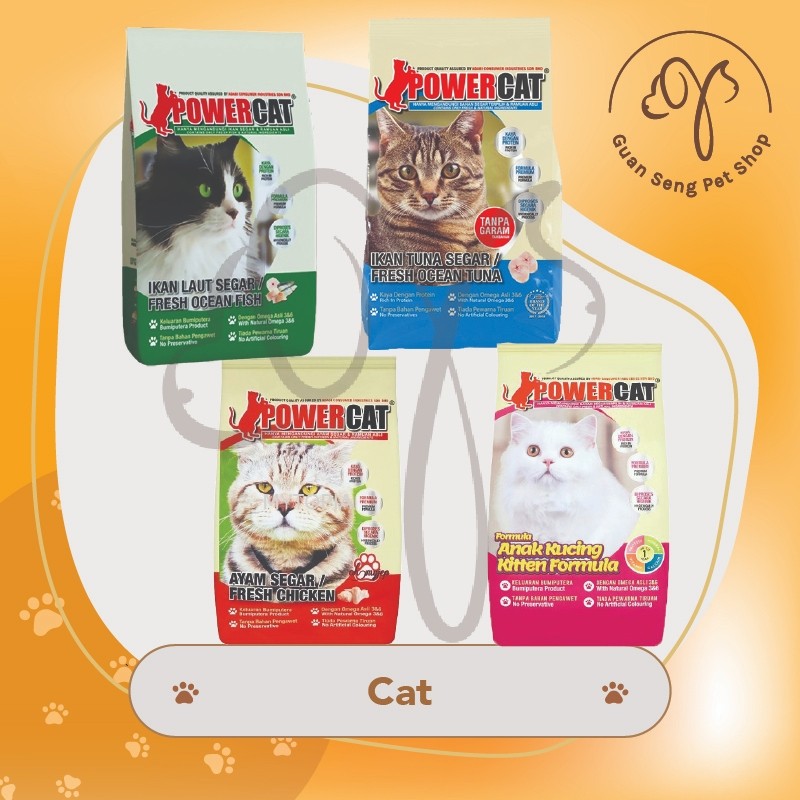 POWER CAT Cat Food Kitten Ocean Fish Tuna Chicken Makanan Kucing Kitten  Ikan Laut Tuna Ayam 6.5kg