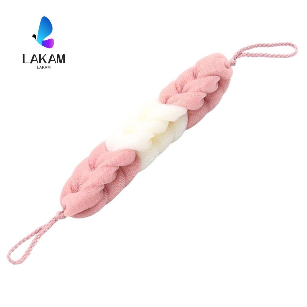 LAKAM ฟองน้ําอาบน้ํา, โฟมตาข่ายบล็อกสี, Simple Extra Long Foaming Soft Exfoliating Mesh Shower Sponge Shower Use