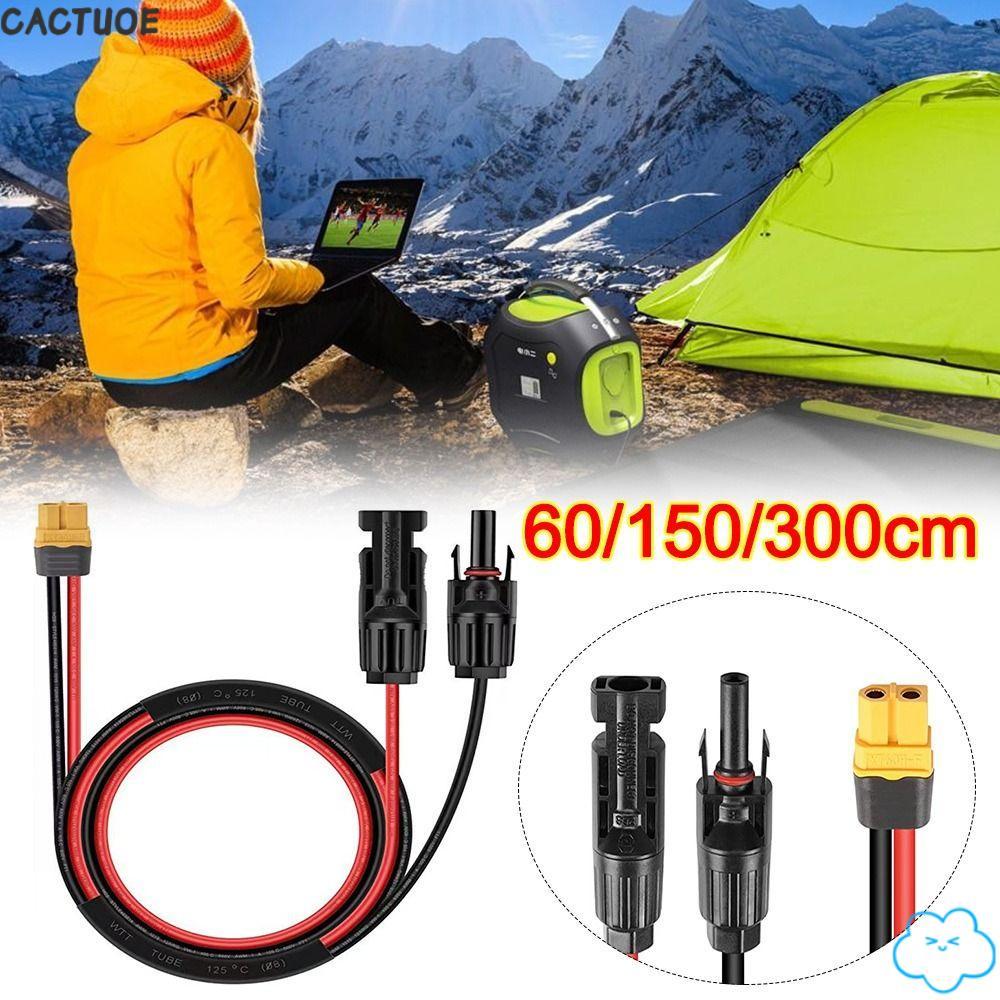 สายเคเบิล CACTUOE MC4 ถึง XT60, สายต่ออเนกประสงค์แบบยืดหยุ่น, ทองแดงบริสุทธิ์แบบพกพา 14AWG Power Con