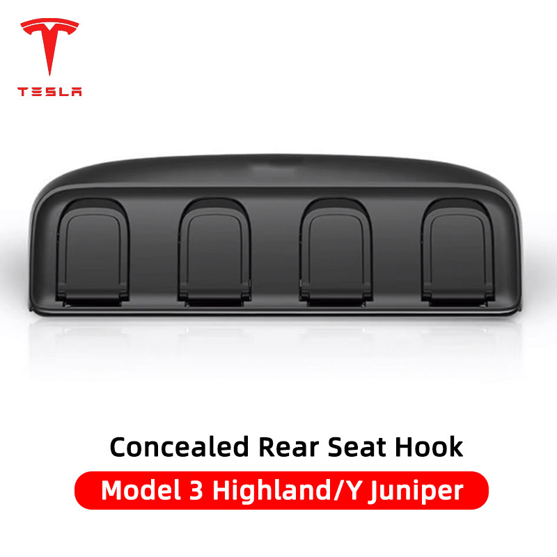 🚚จัดส่งจากไทย🚚ตะขอเบาะหลังซ่อนไว้ Tesla Model 3 Highland/New Y Juniper อุปกรณ์เสริมภายในรถ ใช้งานสะดวก