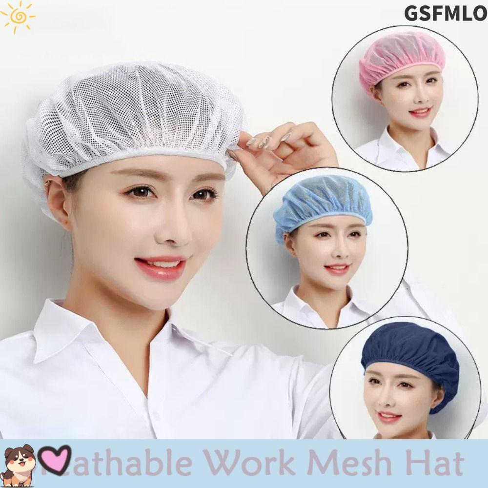 Gsfmloหมวกเชฟ,ตาข่ายคลุมผมหมวกทํางานตาข่ายสุขาภิบาล,อุปกรณ์คุกชุดทํางานระบายอากาศหมวกบริการอาหารโรงแรมร้านอาหาร
