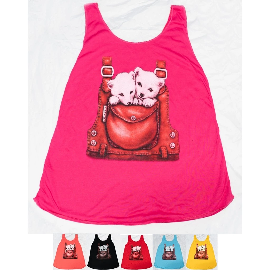 SL0061 เสื้อกล้ามทรง A สุ่มลาย สำหรับคนมีพุง ผู้หญิง ผญ ใหญ่ รอบอก 40-42 ผ้าคอตต้อน สาวอวบ สาวอ้วน เสื้อคนอ้วน