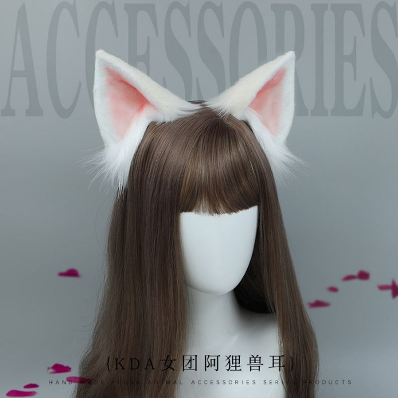 Hand-Made สัตว์หู Headwear คอสเพลย์ Hairy KDA สาว Group Ali สัตว์หูแถบคาดศีรษะ Fox หู Headwear 26.29