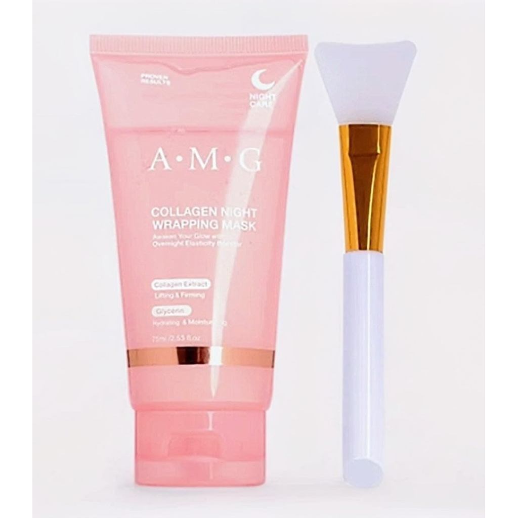 AMG Overnight Collagen Mask - ยืดหยุ่นและให้ความชุ่มชื้นด้วยคอลลาเจนไฮโดรไลซ์เพื่อความกระจ่างใส 2.53