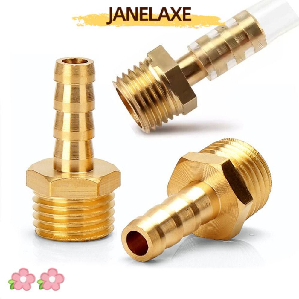 JANELAXE932JN ข้อต่อท่อ, 1/8" 1/4 "3/8" 1/2 "ทองเหลืองท่อ Barb, ทนต่อการกัดกร่อนท่อสูญญากาศข้อต่อเกล