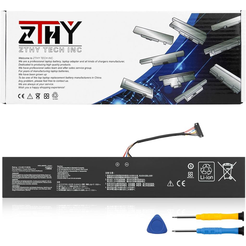 ZTHY 80Wh C41N2311 แบตเตอรี่ทดแทนสําหรับ Asus ROG Ally X RC72LA, ROG Ally X 2nd เครื่องเล่นเกมมือถือ Pc, ROG Ally X คอนโซล 2024 Series RC72LA-LYX.Z1X 4IC6 15.5V6