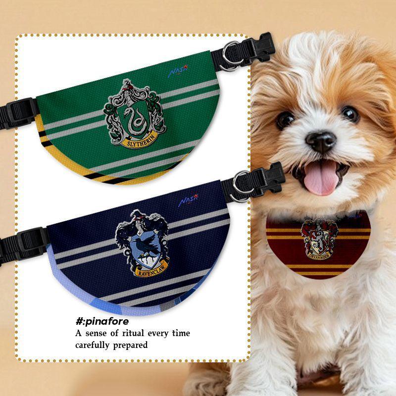 ส่วนลดเวลาจํากัดลดราคาแบรนด์ร่วม Harry Potter Hogwarts Preppy Pet Saliva Towel Dog Cat Scarf Bib Bib