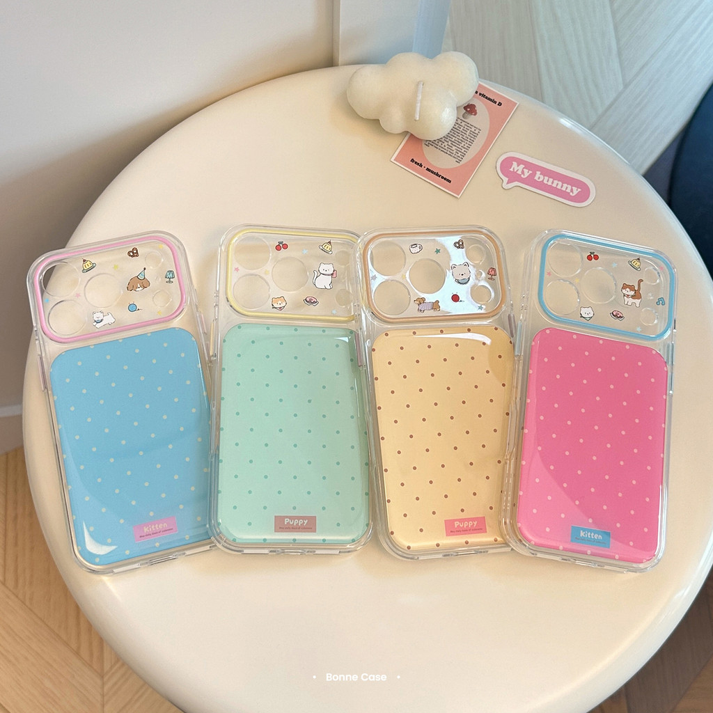 [Sheren] เคสโทรศัพท์ Dopamine Polka Dot เหมาะสําหรับ i17 16 15 14 13 12 11 pro max  เคสไอโฟน