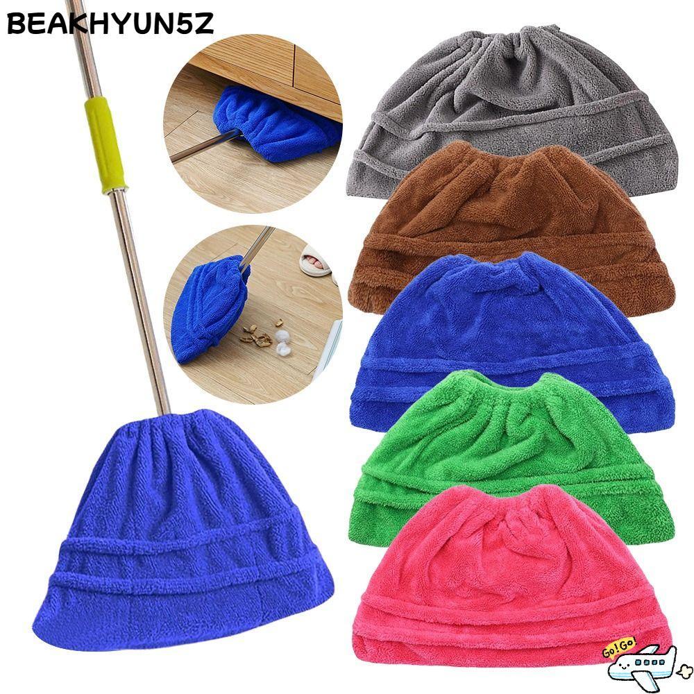 BEAKHYUN5Z ผ้าคลุมถูพื้น, ผ้าคลุมไม้กวาดขนแกะปะการังแบบใช้ซ้ําได้, ทนทานแห้งเปียกใช้คู่ล้างทําความสะอาดได้ผ้าขนหนูทําความสะอาดพื้นดูดซับน้ําอุปกรณ์ทําควา