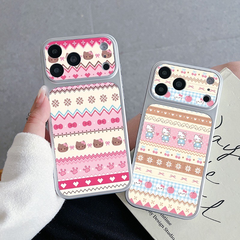 Vintage ถักลาย Spliced Kitty หนังสําหรับ OPPO ค้นหา X9 X9S X8 X8S X7 Ultra X6 X5 Pro F31 F29 F27 F21 F21S Pro Plus 5G 4G ฝาครอบแมวน่ารักหวาน Warm Simple Soft ปลอก