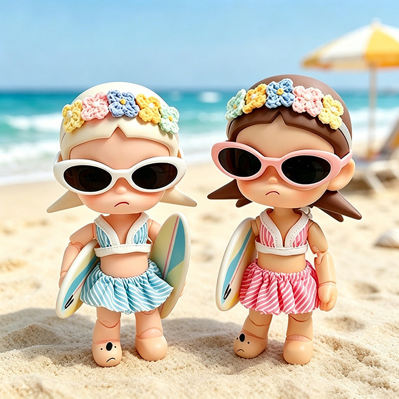 20cmZsiga Gazi Sister Baby Clothes Midsummer Striped Macaron Color Bikini Set (ไม่รวมตุ๊กตา)