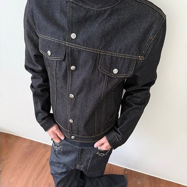 PAUL FITZGERALD American Retro Denim Jacket ผู้ชายสั้น