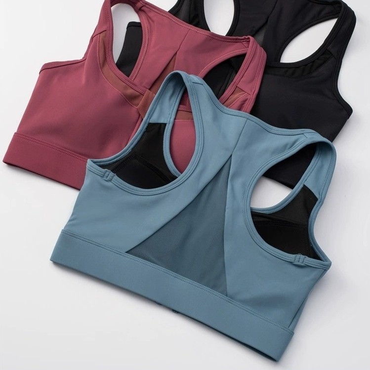 sport bra sport bar ผู้หญิง ชุดโยคะสำหรับผู้หญิงฤดูร้อน แบบซิปด้านหน้า