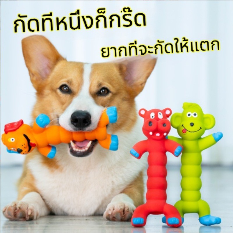 ของเล่นสุนัข บีบมีเสียง ของเล่นหมา เหนียวและทน ของเล่นแมว ของเล่นลูกสุนัข Latex PET Dog Toy