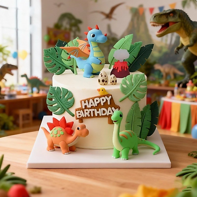 19/24/14/22 ชิ้นชุดการ์ตูนไดโนเสาร์และปราสาท Topper ชุด - Adventure Themed Dino Decor สําหรับเค้กเด็ก
