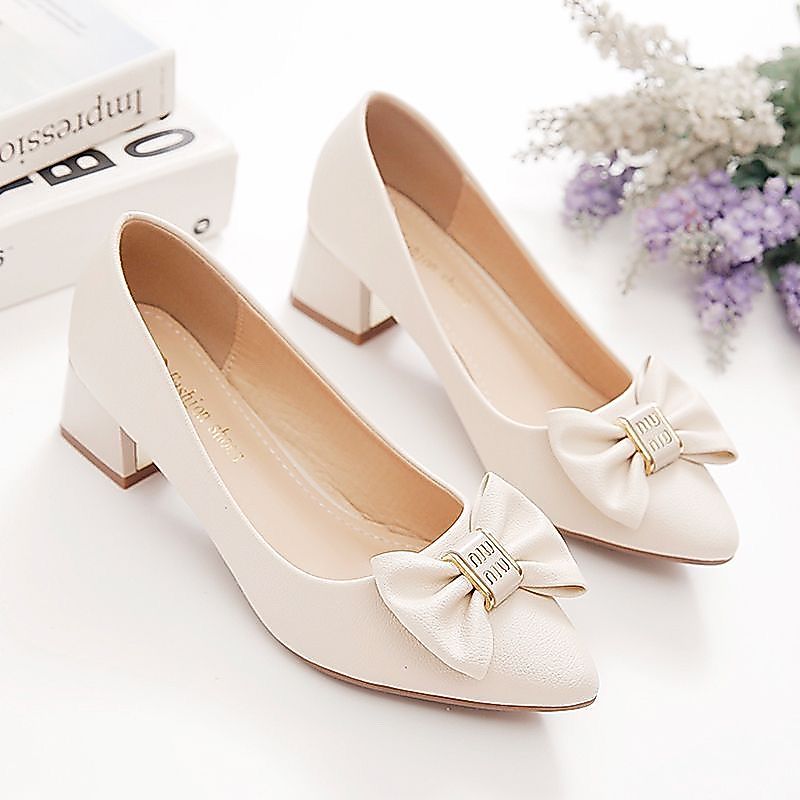 High Heels - Shang Disha Coarse Heels Professional High Heels 2025 New Shallow Single Shoes Soft Lea