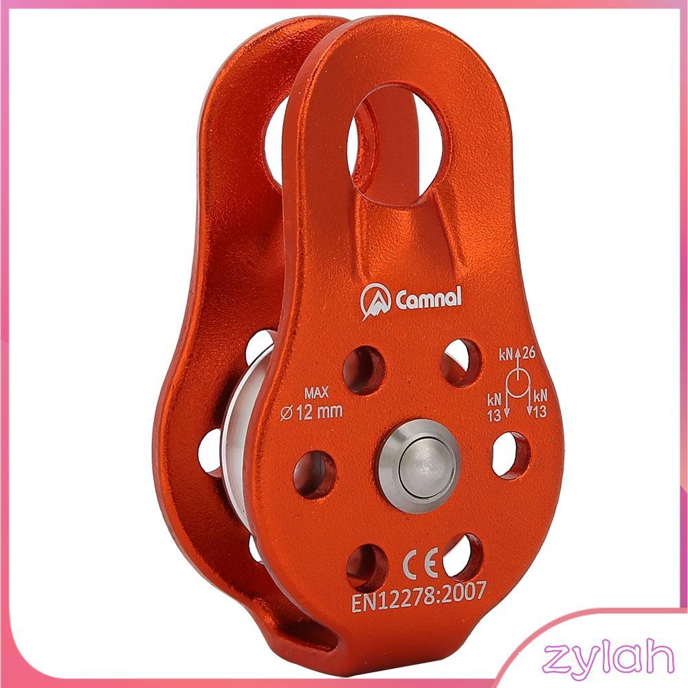 zylah-th รอกปีนเขา 26KN อลูมิเนียมอัลลอยด์ Heavy Duty Single เชือกหมุนบล็อกสำหรับอุปกรณ์ 12 มม.