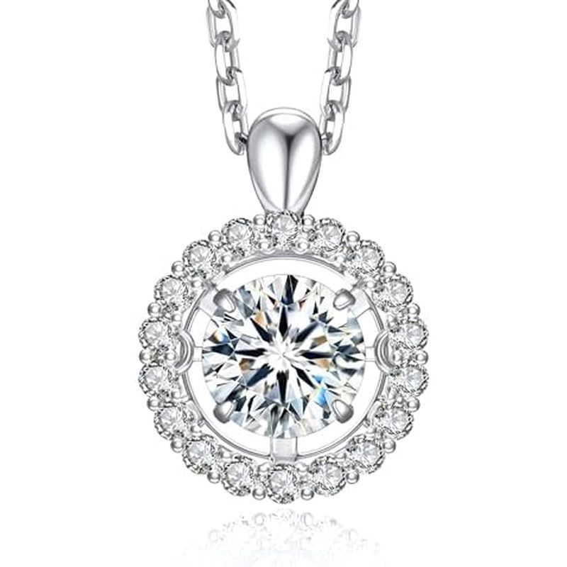 เงิน D VVS1 925 ครบรอบ Moissanite เงินสเตอร์ลิง Moissanite สร้อยคอสร้อยคอสําหรับเครื่องประดับ Moment