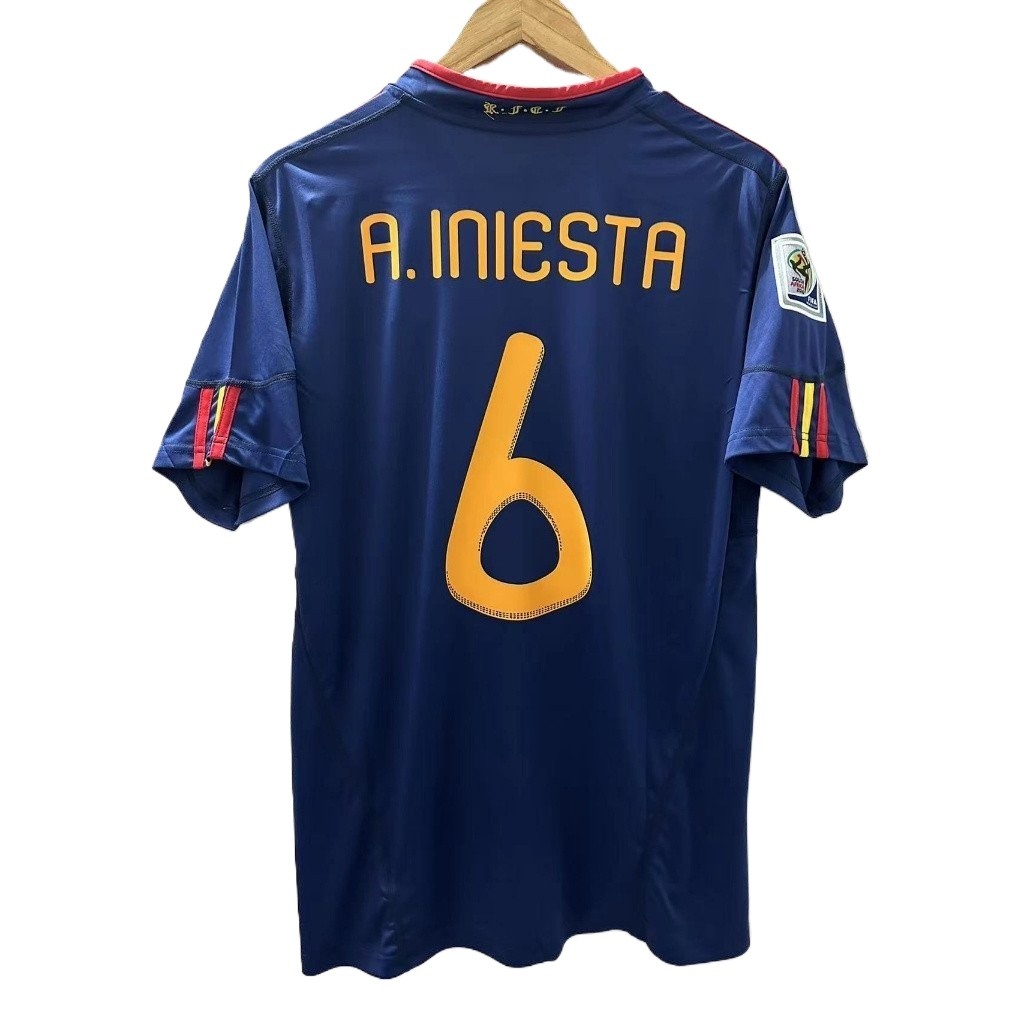 Spain 2010 Retro visitor soccer jersey High quality shirts S-2XL