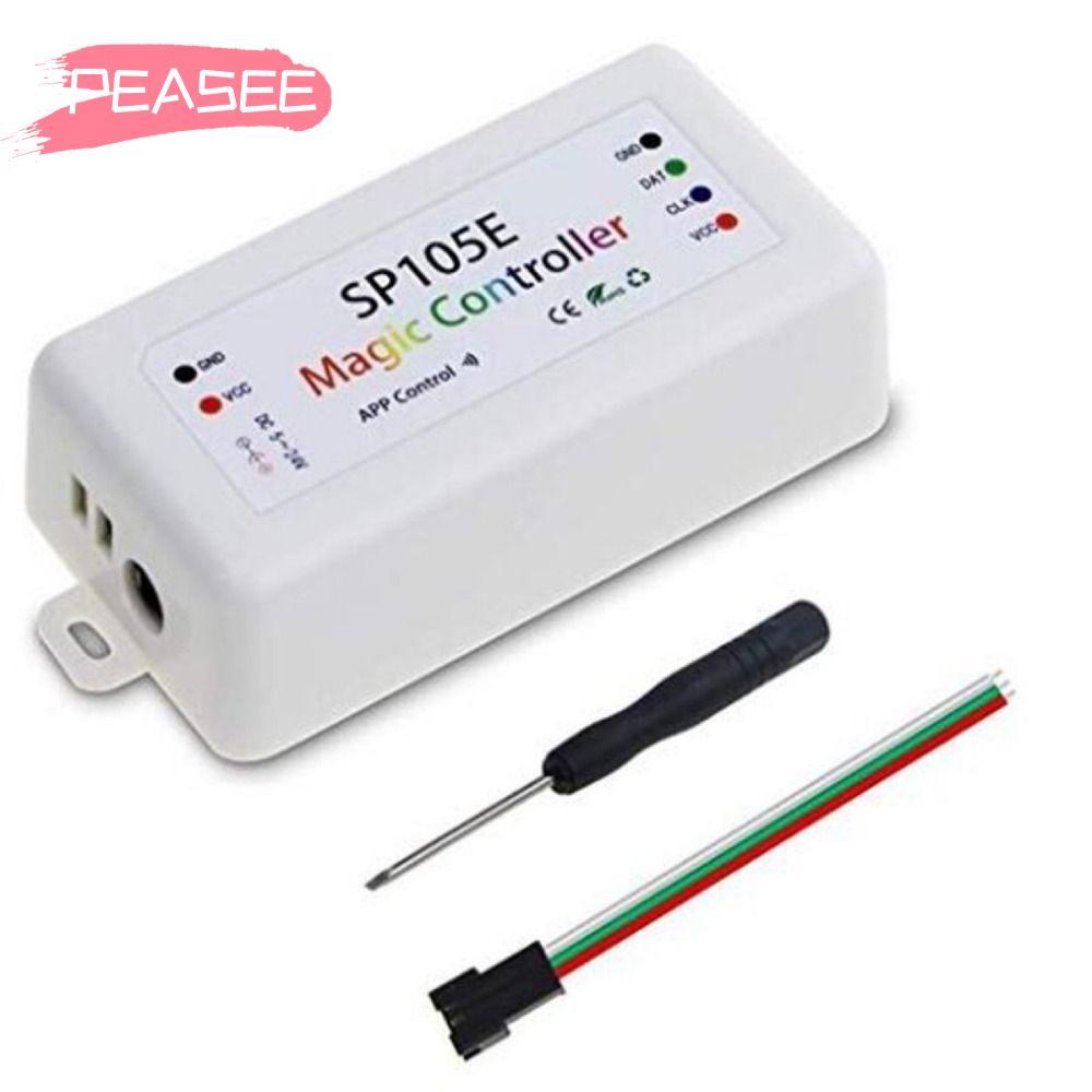 [PEASEE] ตัวควบคุมไฟ LED, ปุ่มกด DC5-24V ตัวควบคุมแถบพิกเซล LED, บลูทูธ WIFI SP105E SP107E SP108E คอ