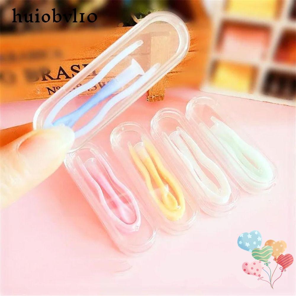 HUIOBVLTH 1PC ที่ใส่คอนแทคเลนส์, ถนอมสายตาคอนแทคเลนส์สีทึบ, แบบพกพาสวมใส่เครื่องมือชิ้นคลิปชุดผู้หญิ