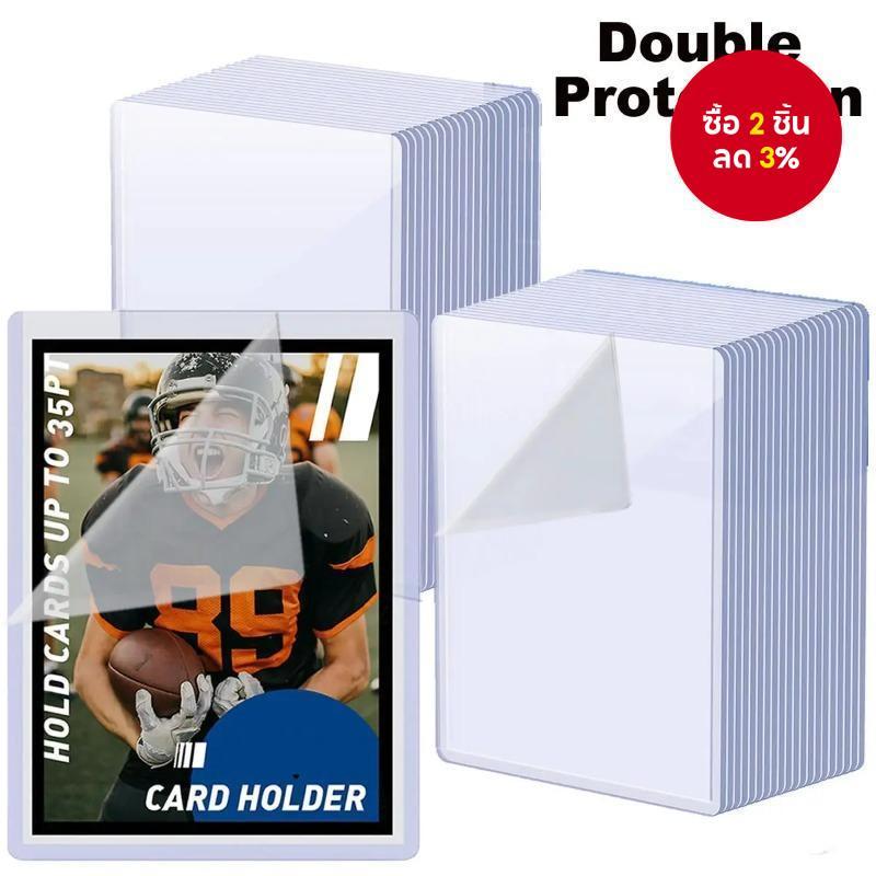 35PT รถตักด้านบนหนา Photocard Protector กรณีโปร่งใสผู้ถือบัตร DIY เกม Trading Card 10 ชิ้น