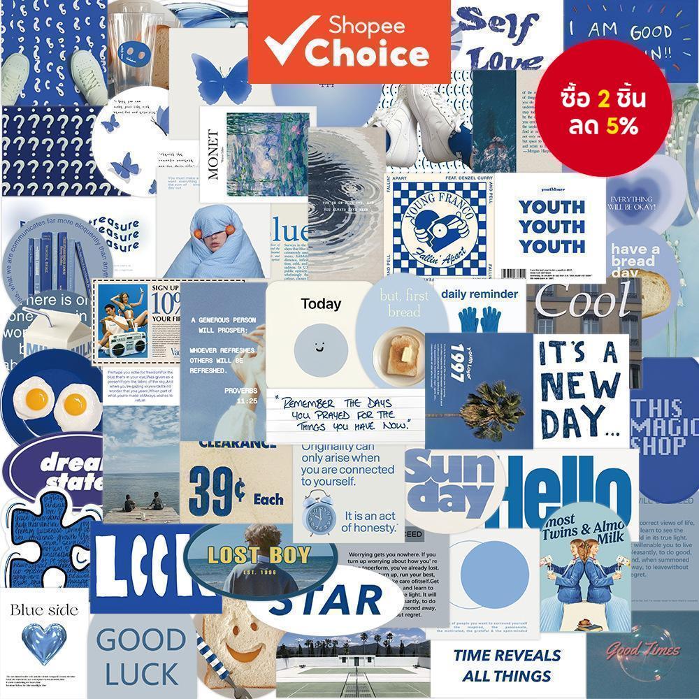 Klein Blue Healing สติกเกอร์ 57 ชิ้น - INS สไตล์ Graffiti Decals สําหรับโทรศัพท์, แล็ปท็อปและกระเป๋าเดินทางสติกเกอร์น่ารัก