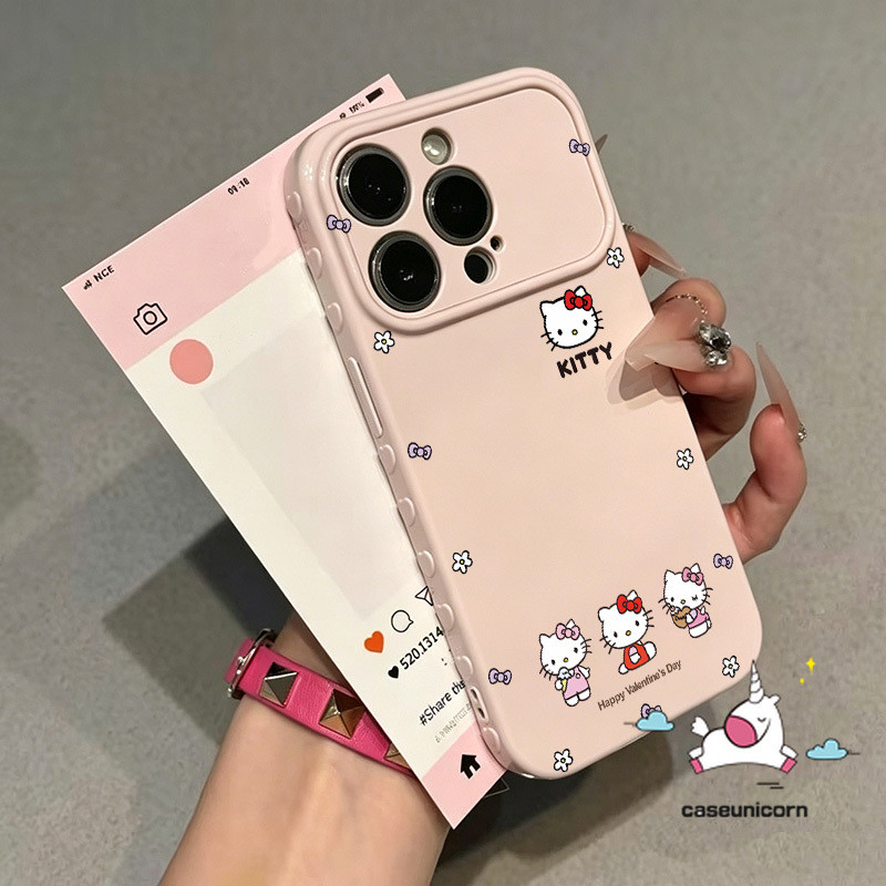 สำหรับ OPPO A17 A52 A92 A95 A57 A60 A17k A78 A72 A74 5s A9 A15 A16 A3S A54 A76 A93 A11 เคสป้องกันลายคิตตี้เรียบง่าย