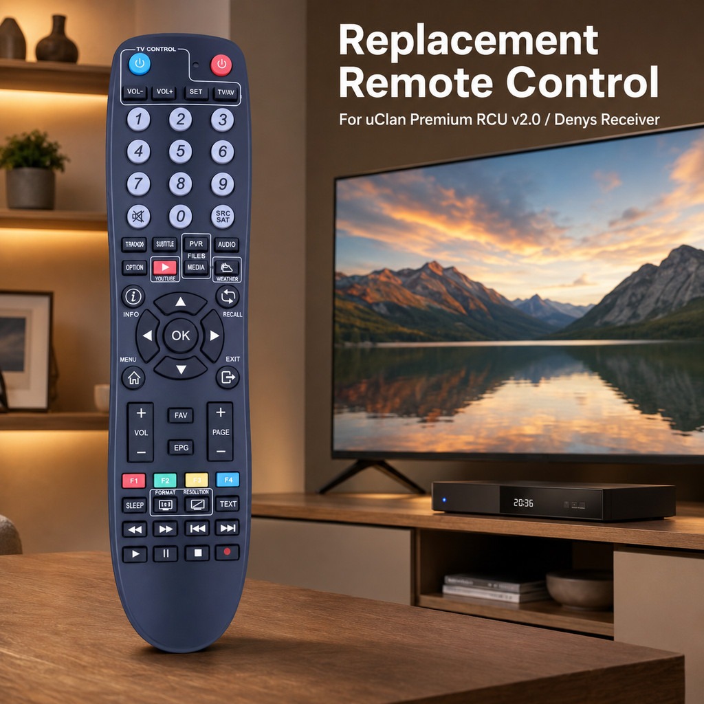 ใหม่เปลี่ยนรีโมทคอนโทรลสําหรับ uClan Premium RCU v2.0 Denys Satellite IPTV Receiver, สมาร์ท 2-in-1 T