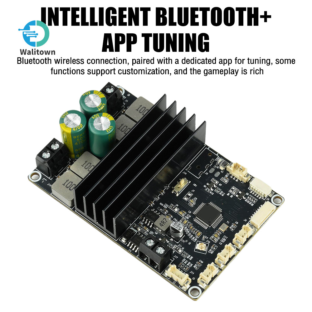DC9-30V BT เครื่องขยายเสียง Dual Channel 2*100W รองรับการปรับแต่งฟังก์ชั่นการจูน APP