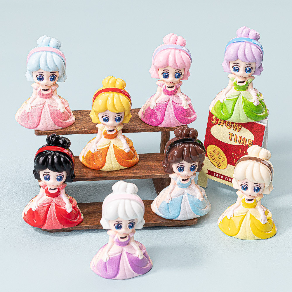 8 ชิ้น Blue Eye Princess 3D เรซิ่น Charms สําหรับ DIY