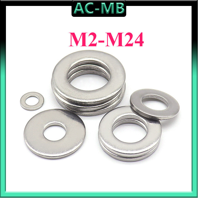 แหวนอีแปะ แหวนเรียบ แหวนรอง แบบหนา แบบบาง สแตนเลส 316/ Flat Washer M2M2.5M3M4M5M6M8M10M12~ M24 AC-MB-1